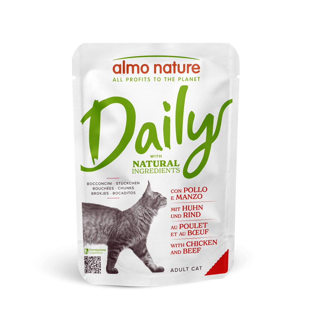 24x70g Chicken & Beef Pouches Almo Nature Daily Cat Food