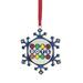 Northlight Seasonal 3.5" & Silver Snowflake Dots Candy Logo Christmas Ornament Ceramic/Porcelain in Blue | 3.25 H x 0.15 W x 2.75 D in | Wayfair