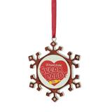 Northlight Seasonal 3.5" & Silver Snowflake Sugar Daddy Candy Logo Christmas Ornament Metal in Red | 3 H x 0.15 W x 2.75 D in | Wayfair