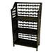 Oriental Furniture Collapsible 19.5 W x 10 D x 53 H 5-Shelf Freestanding Shelf Unit Black