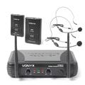 Beh Vonyx STWM712H Twin Channel VHF Wireless Headset Microphone Set