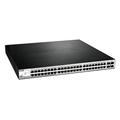 D-Link DGS-1210-52MP 52-Port Gigabit Smart Managed PoE Switch, 48 x 10/100/1000BASE-T PoE ports, 4 x Gigabit GbE/SFP Combo Ports, L2+ Static Routing, Surveillance Mode, 370 W PoE Budget , Black