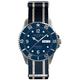 Oxygen Admiral 44 Mens Quartz Watch with Blue Dial Analogue Display and Blue Nylon Strap EX-D-ADM-44-NN-NAIVNA