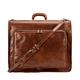Maxwell Scott Mens Luxury Leather Suit Carrier/Holder | The Rovello | Handmade In Italy | Chestnut Tan Brown