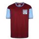 Score Draw West Ham United 1966 No 6 Retro Football Shirt Claret/Sky Medium Cotton