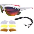 Rapid Eyewear Ice White UV 400 CYCLING SUNGLASSES for Men & Women With Polarised Interchangeable Lens System. Glasses also For Running, Athletics & Triathlons. Anti Fog Mirrored Lenses