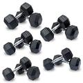 DKN Unisex Adult Rubber Hex Dumbbell - Black, 20kg