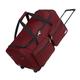 MONZANA® Travel Duffel Bag | 85L | 2 Smooth Running Wheels | 3 Outer Pockets | Lightweight | Foldable | Gym Bag Sports Holdall | Large Travel Hand Luggage | Red