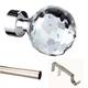 ABC Decor EYELET Curtain pole 200cm 28mm CRYSTAL FINIAL Trade Packed Satin Steel (no rings)