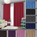 John Aird Thermal Energy Saving Blackout Tape Top Curtains - Matching Tiebacks Included (Red, 229 x 229cm (90"x 90"))