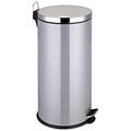 Premier Housewares 30 L Pedal Bin Slim Silver Kitchen Bin Recycle Bins for Kitchen Stainless Steel Recycling Bins Kitchen Bins 65 x 30 x 36 cm