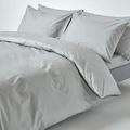 HOMESCAPES Silver Grey Pure Egyptian Cotton Duvet Cover Set King Size 200 TC 400 Thread Count Equivalent 2 Pillowcases Included Quilt Cover Bedding Set