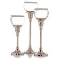 Stunning Set of 3 Vintage Silver Effect Crystal Candle Tea light holders - wedding, Christmas table decoration