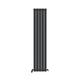 iBathUK Vertical Column Radiator Matt Anthracite Flat Single Panel Designer Heater (1800x380mm, Anthracite)