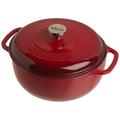 Lodge 5.68 litre / 6 quart Cast Iron/Porcelain Enamel Dutch Oven/Casserole Dish, Red
