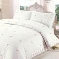 Rapport Home Floral Embroidered Superking Quilt Cover Set Cream