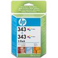 Brand New. Hewlett Packard [HP] No. 343 Inkjet Cartridge 2x7ml Colour Ref CB332EE [Twin Pack]