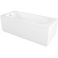 IBathUK Bathroom White Gloss Bath Single Ended Round Acrylic Bathtub with Adjustable Feet - 1600 x 700mm