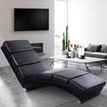 MIADOMODO® Chaise Longue - Ergonomic, Thickly Padded, Faux Leather, Black - Lounge Chair, Sofa, Lounger, Bedroom, Living/Dressing Room, Office Furniture