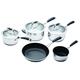 MasterClass Induction Ready Saucepan Set Including Non Stick Milk Pan, Frying Pan and Non Stick Saute Pan, Dishwasher safe, 5 Pieces - Stainless Steel