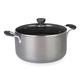 Zinel 4152 Non-Stick Stockpot/Casserole with Hard Anodised Induction Base, Grey, 24 cm