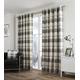 Ideal Textiles Balmoral Check Lined Eyelet Curtains, Ring Top Curtain Pairs, Modern Tartan Check Design (90" x 90", Slate)