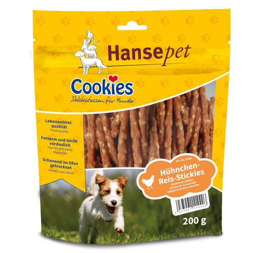 6x200g Delikatess Huhn Reis Stickies Cookie's Hundesnack