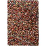 Red 72 x 0.5 in Area Rug - Modern Rugs Abstract Handmade Shag Wool Blue/Area Rug Wool | 72 W x 0.5 D in | Wayfair nvk_vista-I-69