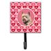 Caroline's Treasures Cairn Terrier Valentine's Love & Hearts Leash Holder & Wall Hook Metal in Gray/Pink | 6.25 H x 4.25 W x 0.65 D in | Wayfair