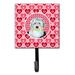 Caroline's Treasures Old English Sheepdog Valentine's Love & Hearts Leash Holder & Key Hook Metal in Pink | 6.25 H x 4.25 W x 0.65 D in | Wayfair