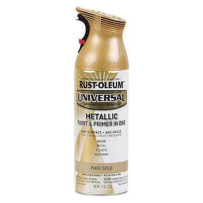 RUST-OLEUM 245221 Spray Paint, Gold, Metallic, Solvent, 11 oz