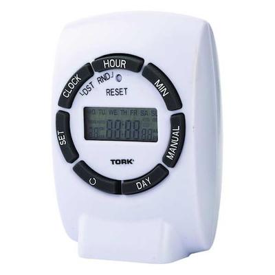 TORK 460E Plug In Timer, White, Indoor, 125V, 1000W