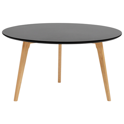 Couchtisch Schwarz ⌀ 80 cm aus MDF-Platte und Holz Rund Modernes Design