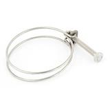 Unique Bargains 80mm-90mm Adjustable Range Water Gas Pipe Dual Wire Hose Clamp