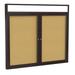 Ghent s Wood 36 x 48 2 Door Enclosed Headliner Bulletin Board in Natural