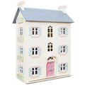 Le Toy Van - Cherry Tree Hall Large Wooden Doll House | 4 Storey Wooden Dolls House Play Set - Suitable For Ages 3+