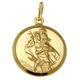 Alexander Castle Solid 9ct Gold St Christopher Pendant Medal for Women Men Boys Girls - 18mm - PENDANT ONLY with Jewellery Gift Box