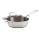 Anolon KC-00087 Tri-Ply Clad 75853 Novelle Copper Stainless Steel Saute Fry Pan with Lid and Helper Handle-3 Quart, Silver, 18/8