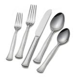 Gourmet Basics by Mikasa Chadwick 20 Piece Bead Flatware Set Stainless Steel in Gray | Wayfair 5121258