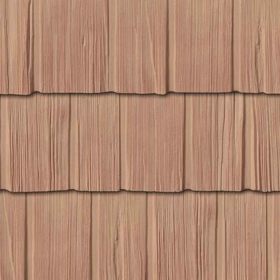 The Foundry 10 Inch Vinyl Weathered Staggered Shake (1 Square) 844 Red Cedar