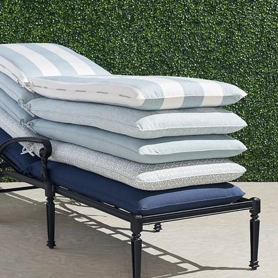 Single-piped Outdoor Chaise Cushion - Peacock, 80"L x 26"W - Frontgate