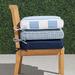 Double-piped Outdoor Chair Cushion - Resort Stripe Peacock, 21"W x 19"D, Standard - Frontgate
