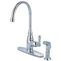 Olympia Faucets Single Handle Kitchen Faucet w/ Side Spray, Ceramic in Gray | 10.32 W x 2.64 D in | Wayfair K-5441