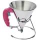 De Buyer Kwik Stainless Steel Mini Piston Funnel, 0.8 litres, silicone, Fuchsia, 17.4 x 15.8 x 15.8 cm