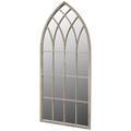 vidaXL Gothic Arch Garden Mirror for Indoor and Outdoor Use - Vintage design with Rust Effect - 50x115 cm - Antique White