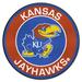 FANMATS NCAA University of Kansas Roundel 27 in. x 27 in. Non-Slip Indoor Only Mat Synthetics in Blue/Red | 27 W x 27 D in | Wayfair 18612