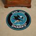 FANMATS NHL - San Jose Sharks Roundel 27 in. x 27 in. Non-Slip Indoor Only Mat Synthetics in Black/Blue/Green | Wayfair 18885