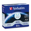98913 Verbatim M-Disc BDXL 100GB 4X with Branded Surface – 5pk Jewel Case Box Blue