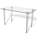 vidaXL Table à manger et dessus de table en verre transparent