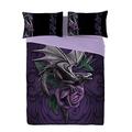 Wild Star@Home DRAGON BEAUTY Double Bed Duvet and Pillowcase Bed Linen Set Artwork by Anne Stokes